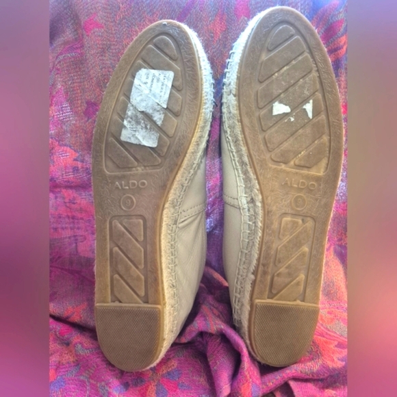 ALDO Elegant Black and Cream Women's Leather Espadrilles Size 9 - Picture 5 of 5